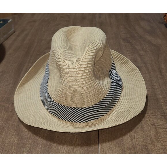 D & Y Women’s Cloche Hat One Size Fits Most Straw Look Braided Striped Ribbon - Picture 5 of 7